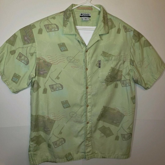 Columbia River Lodge Green Patterned Button Down - Picture 1 of 6